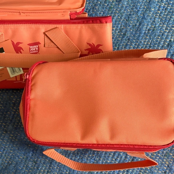 TWO Trader Joes Coral and Red Mini Insulated Bags - Picture 3 of 3